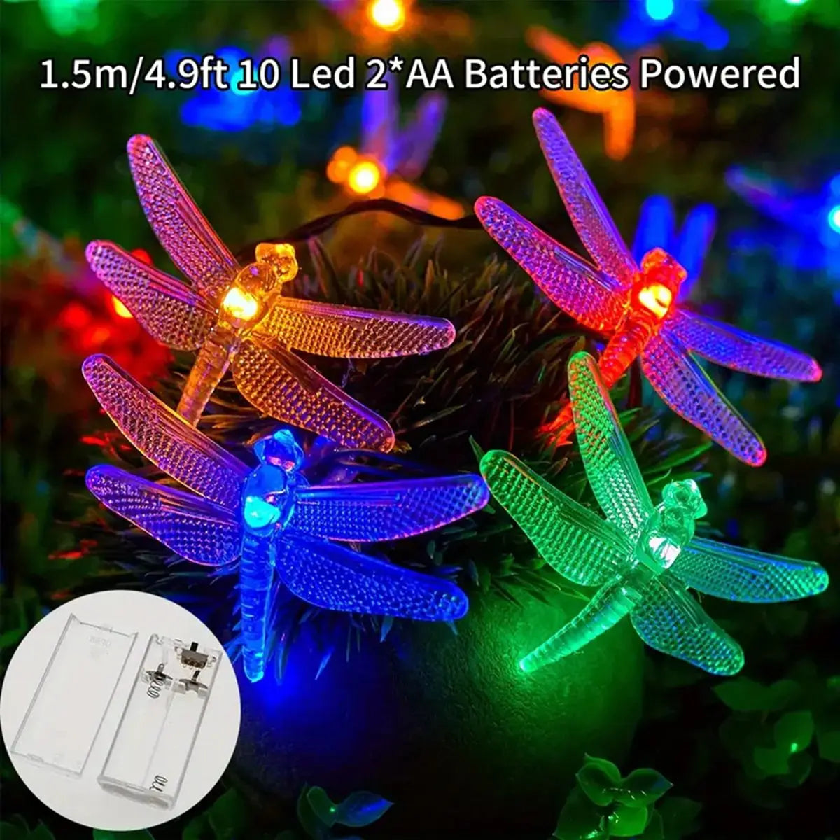 1 unidad de guirnalda de luces LED decorativas de 1,5 m con 10 luces, funciona con pilas, para decoración del hogar, jardín, dormitorio, bodas, fiestas de cumpleaños y festivales.