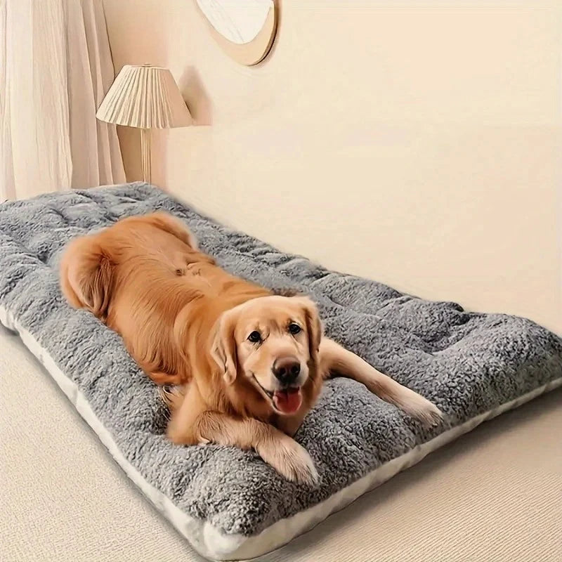 Cama grande de felpa para perros, sofá cama de poliéster supersuave y grueso para mascotas, colchoneta para jaula de perros, cama para perros pequeños, medianos y grandes.