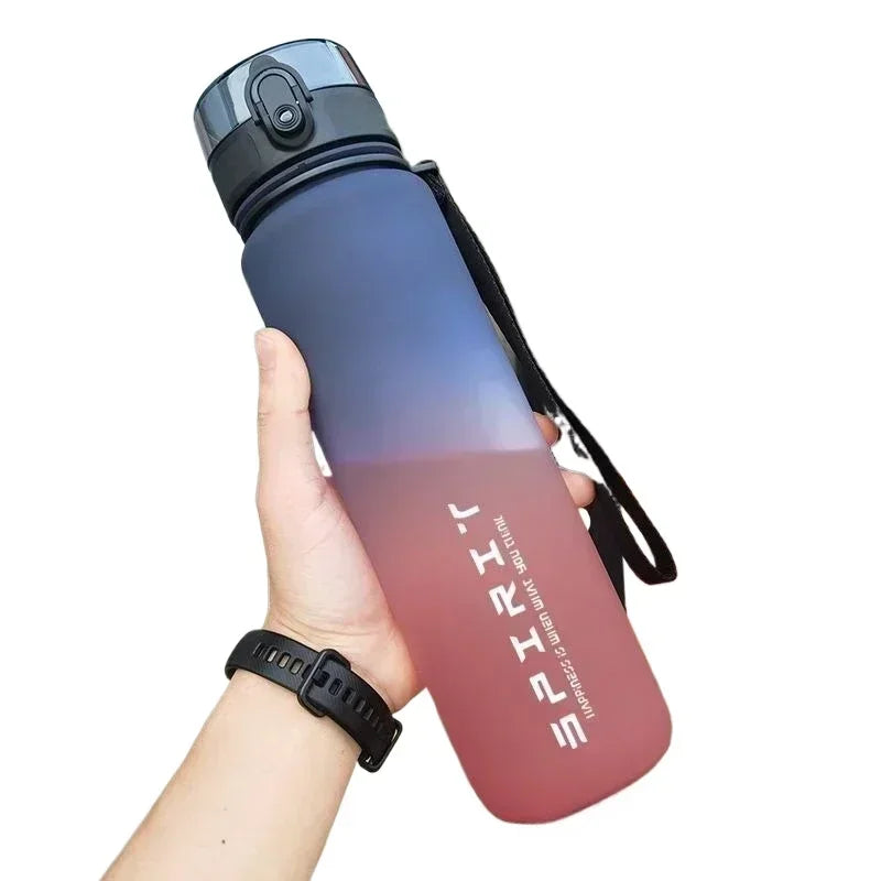 Botella de agua deportiva de 500 ml/650 ml/1000 ml, a prueba de fugas, de plástico colorido, para beber al aire libre, viajes, gimnasio, fitness.