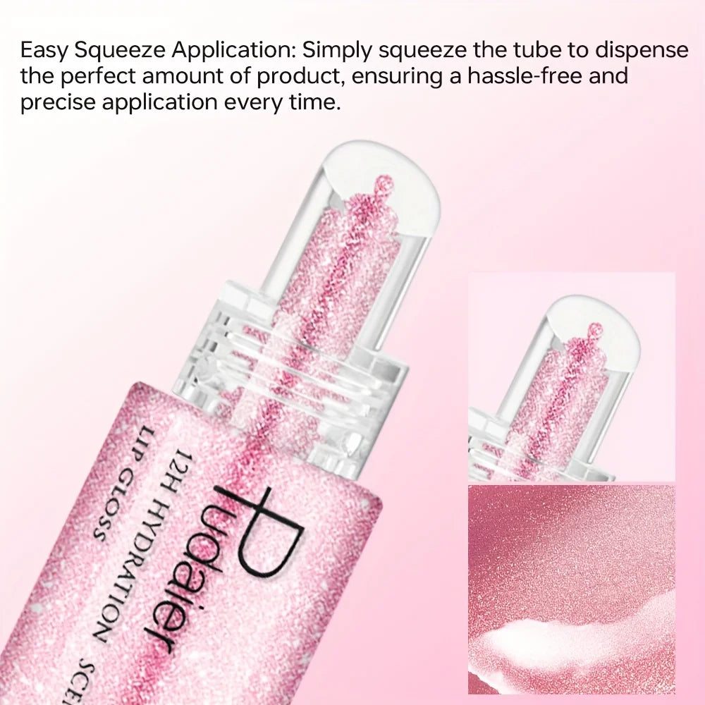 Brillo labial resistente al agua, brillante, de larga duración, hidratante, pasta no pegajosa, fácil de aplicar y llevar, maquillaje de labios glamuroso.