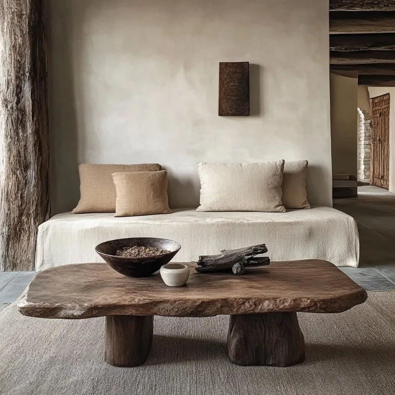 Mesa auxiliar minimalista de lujo, decoración de diseño, mesa de centro antigua y sencilla, mesa auxiliar única para salón, muebles