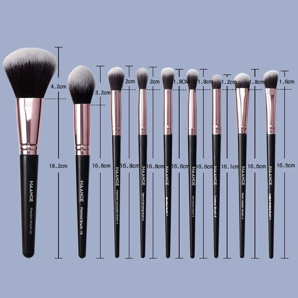 20 brochas de maquillaje con caja, herramienta profesional para difuminar polvos, sombras de ojos, base de maquillaje y colorete.