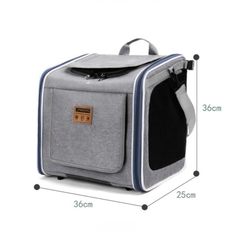Mochila transportadora portátil para mascotas, bolsa de viaje de mano, bolsa de malla para gatos y perros, para asiento de coche o bicicleta, plegable, suministros para mascotas al aire libre