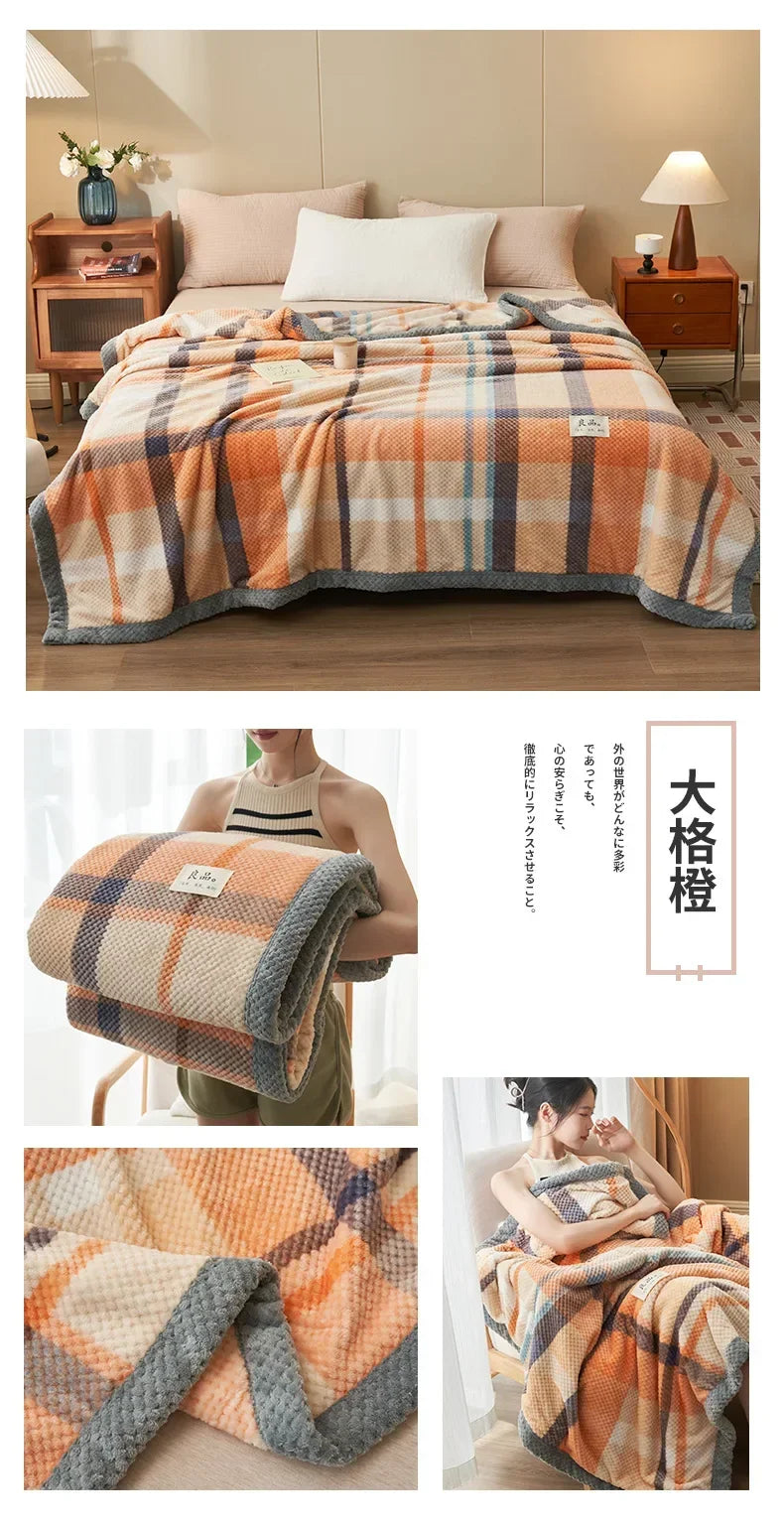 Manta de punto suave de hilo de chenilla, lavable a máquina, hecha a mano con ganchillo, ideal para sofá o cama.