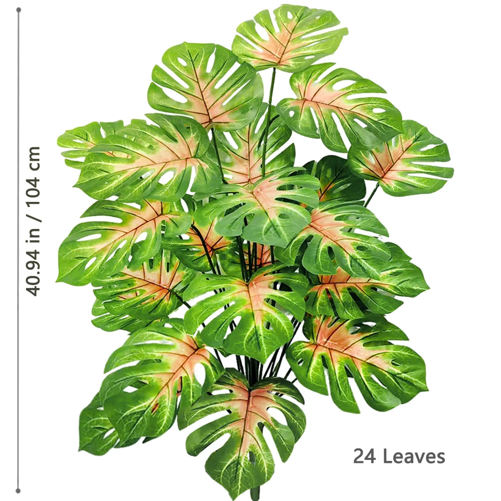 Planta Monstera artificial de 52-104 cm (40,94 pulgadas), palmera falsa de plástico con hojas verdes, ideal para la decoración del hogar, jardín, habitación u oficina.