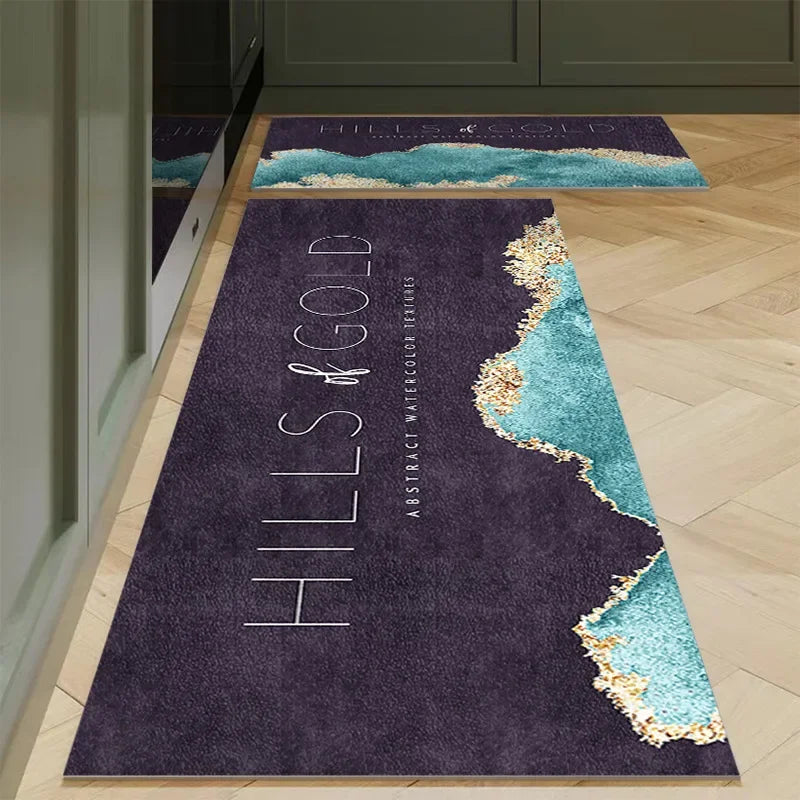 Alfombra para el suelo de la cocina, el dormitorio, la sala de estar, la mesita de noche, el pasillo, la alfombra suave lavable, antideslizante, el felpudo de entrada del baño.