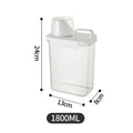 Dispensador hermético de detergente en polvo de 1100/1800/2300 ml. Caja de almacenamiento transparente para detergente líquido en polvo con tapa.