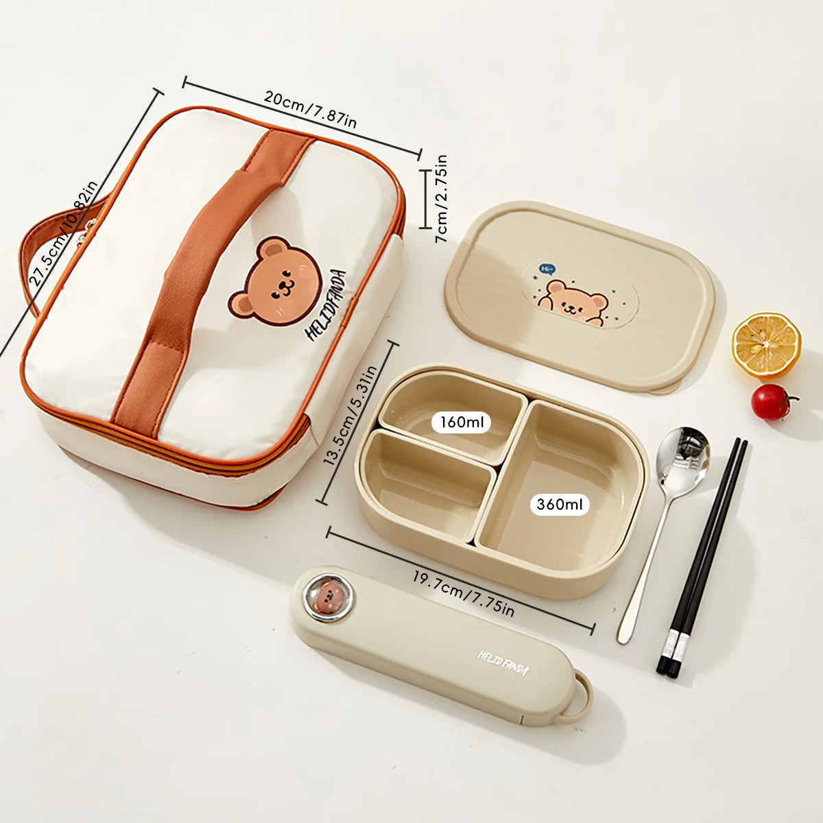 WORTHBUY Tupper de Almuerzo de Plástico para Microondas con 3 Rejillas, Caja Bento de Frutas Portátil y Desmontable, Contenedor de Comida Apilable para Escuela y Oficina