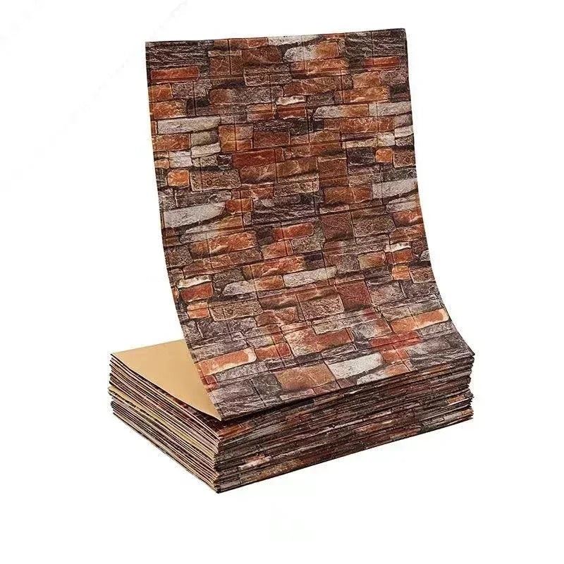 Papel pintado autoadhesivo 3D de 70 cm x 1/5/10 m, continuo, impermeable, con diseño de ladrillo. Ideal para sala de estar, dormitorio, habitación infantil y decoración del hogar.