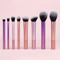 Kit de 8 brochas de maquillaje de pelo sintético suave para base, colorete y sombra de ojos. Herramientas de maquillaje cosmético.