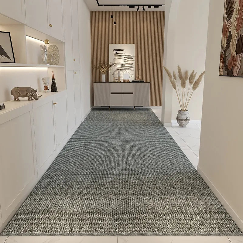 Alfombra para pasillo, a prueba de polvo y resistente al desgaste, alfombra de entrada, alfombra grande y larga de color liso para decoración del hogar.