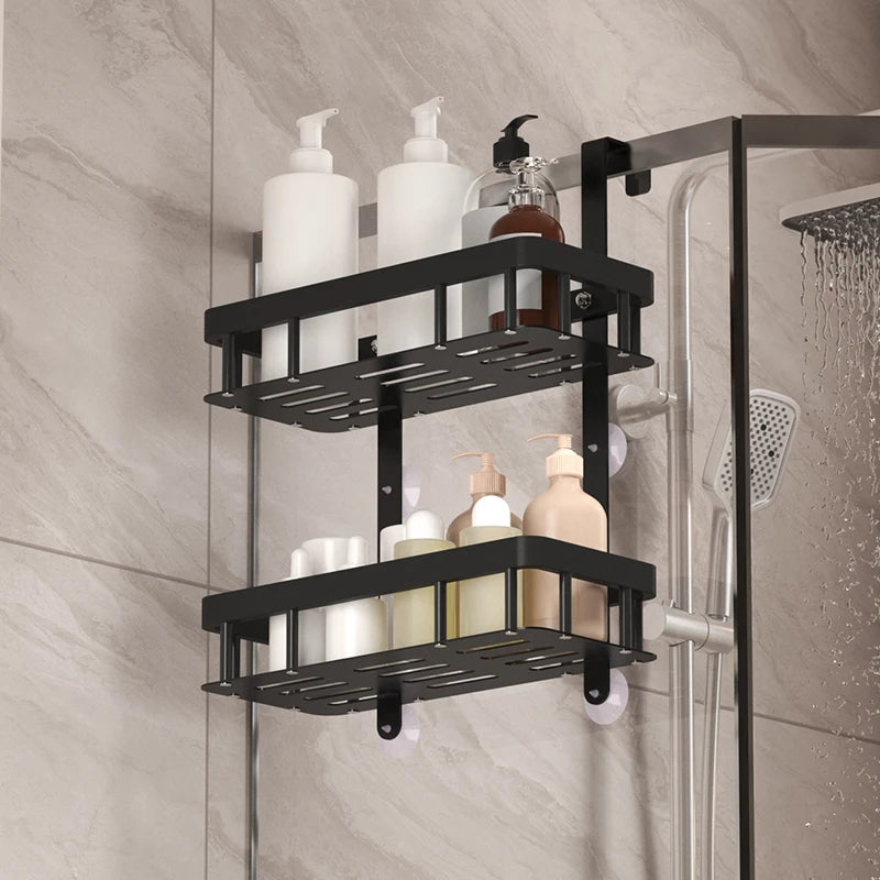 Estante de almacenamiento de tres niveles para pared de baño, estante para puerta, estante para gel de ducha, estante de almacenamiento para artículos de baño