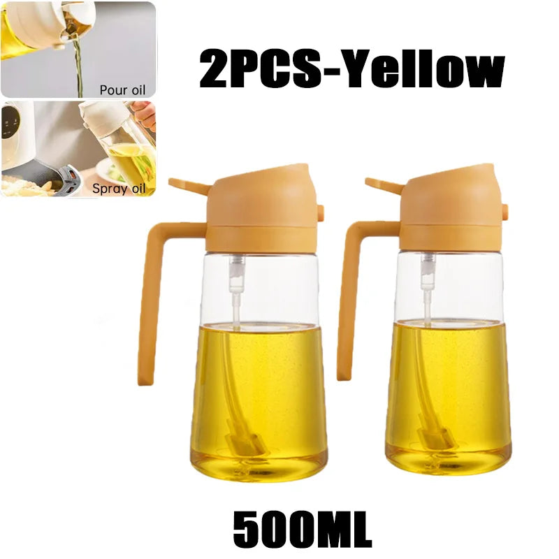 Botella pulverizadora de aceite de 200/300/500 ml para barbacoa, cocina, aceite de oliva, pulverizador de aceite de plástico para hornear, botella vacía, botella de vinagre o pincel de aceite