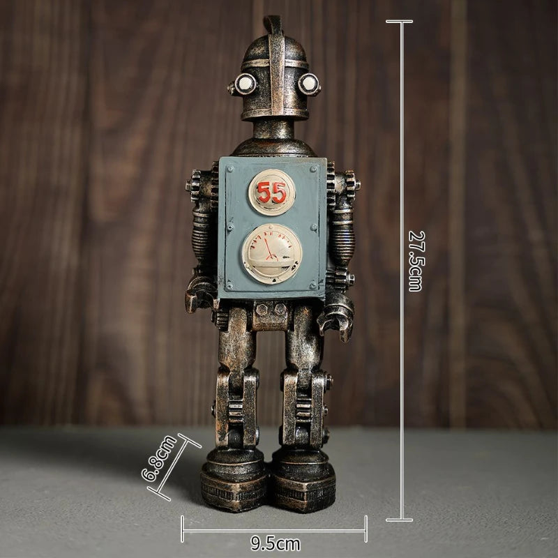 Adornos retro, adorno vintage de robot para interiores, accesorio creativo para la decoración del hogar, elegante y estético para bar.