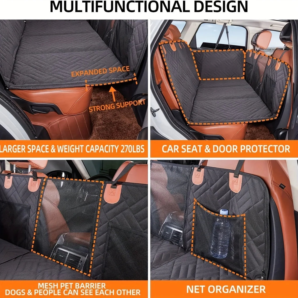 Funda para asiento de coche para perros, funda impermeable para asiento de mascotas tipo hamaca, resistente a arañazos, antideslizante, duradera y suave.