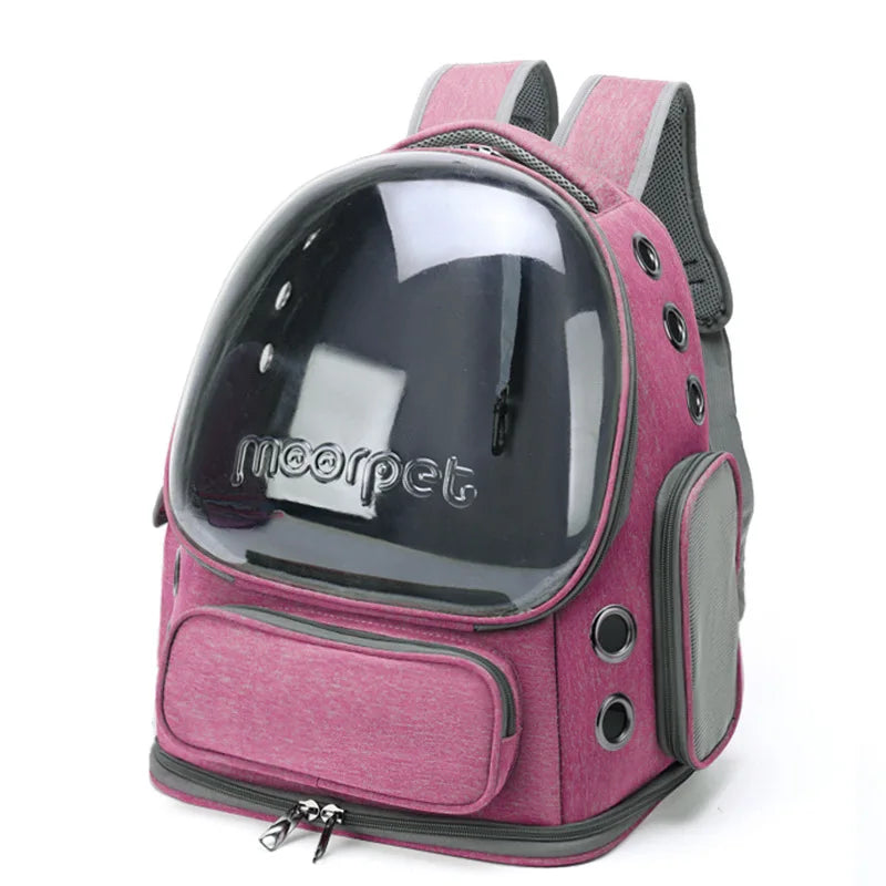 Bolsa transportadora transparente para gatos, mochila de viaje para exteriores para gatos y perros pequeños, bolsa de transporte transpirable para gatos, suministros para mascotas