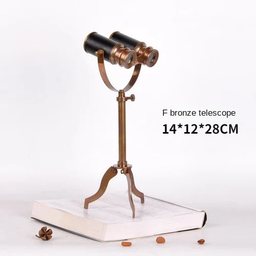 Telescopio de cobre puro, decoración de estilo europeo, americano y francés, decoración clásica suave para villas, oficinas y salas de exposición.