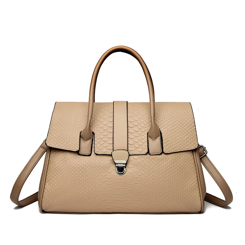 Bolso grande de alta calidad con estampado de serpiente, bolsos de piel, bolso de hombro para mujer, bolso de compras para mujer, bolso de mano informal de moda, bolso de mano Sac