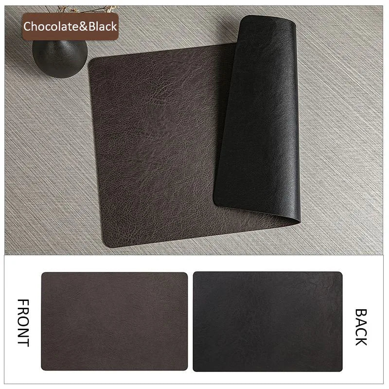 Manteles individuales de cuero de doble cara para cocina, manteles individuales resistentes al calor para mesa de comedor, posavasos, escurridor de platos