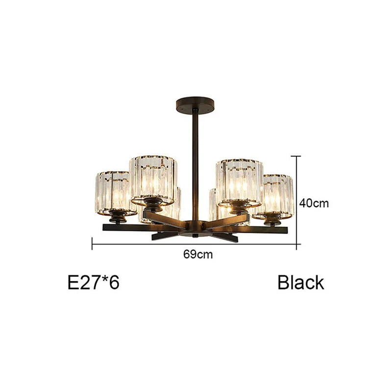 Decoración moderna minimalista para sala de estar: lámpara de araña redonda negra geométrica LED colgante para interiores.