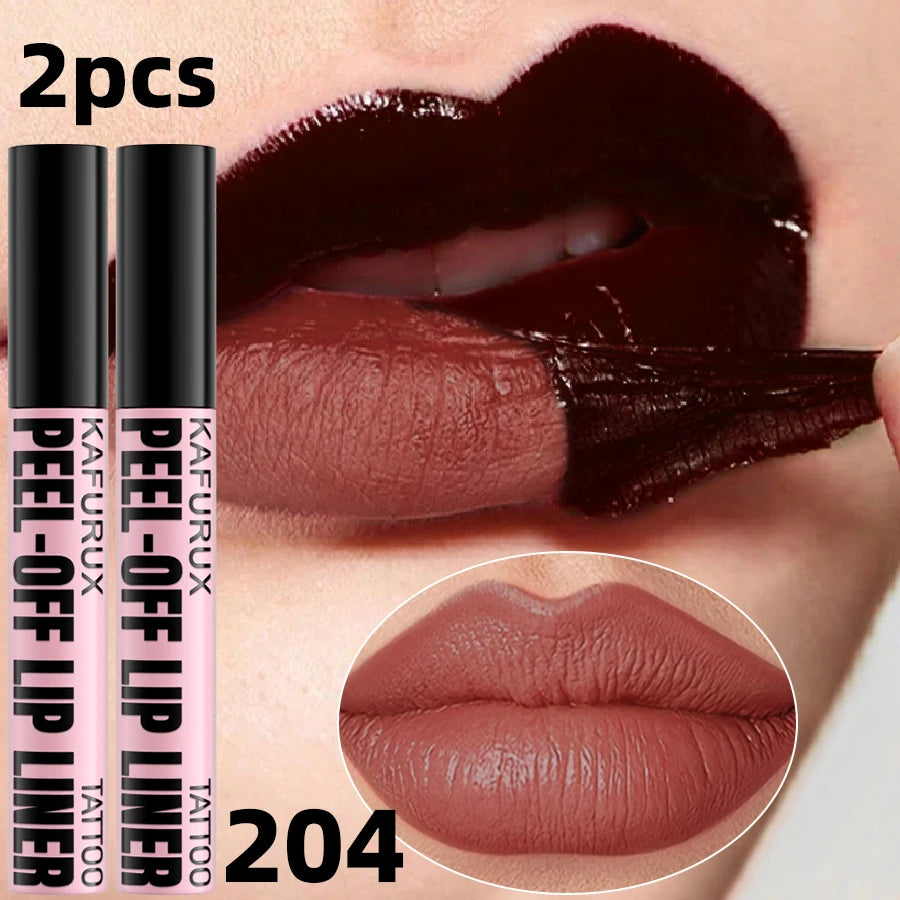 Tinte labial peel-off de 7 colores, larga duración, resistente al agua, rosa, a prueba de transferencia, no se transfiere, brillo labial de maquillaje natural