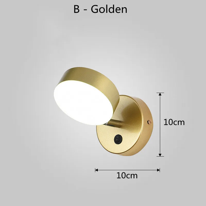 Mini lámpara de pared LED recargable con interruptor moderno, luces nocturnas, foco de lectura, lámpara de mesita de noche para dormitorio, iluminación decorativa, aplique de pared