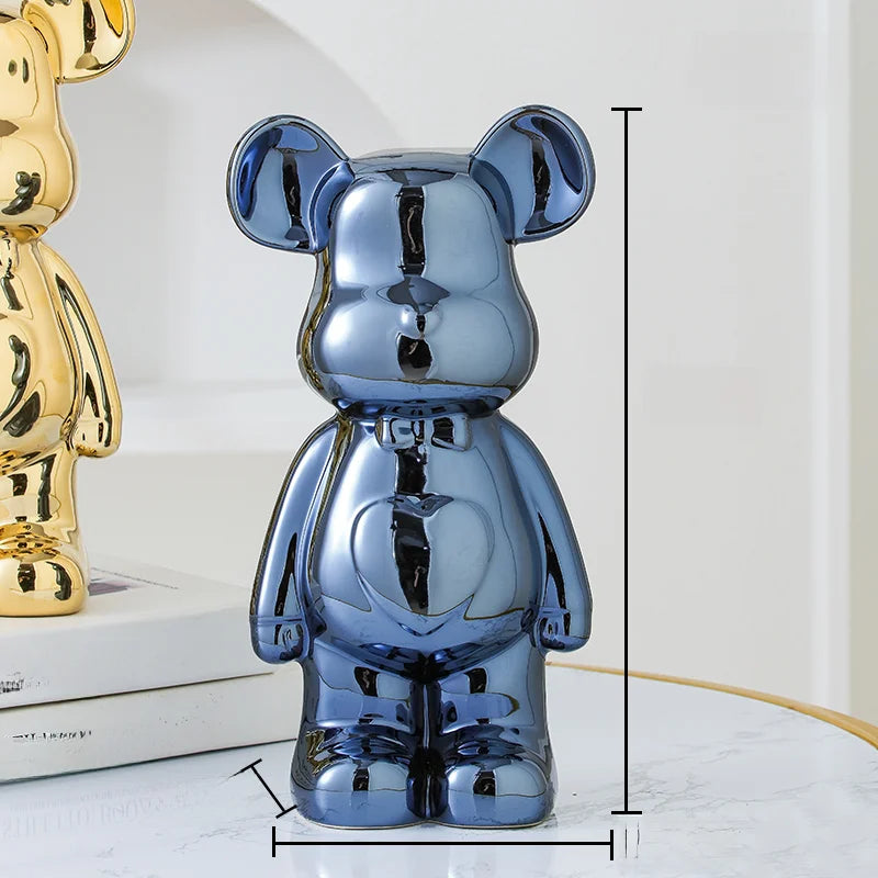 17/27/cm Oso estético Ladrillo Estatua de cerámica Oso de peluche decoración figura de acción Esculturas Adorno para habitación Decoración del hogar Manualidades
