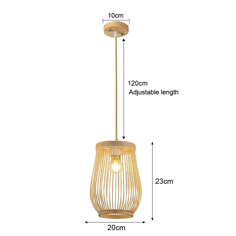Lámpara colgante de techo de ratán, mimbre, bambú y madera, lámpara de araña colgante tejida a mano, decoración para el hogar, sala de estar y dormitorio.