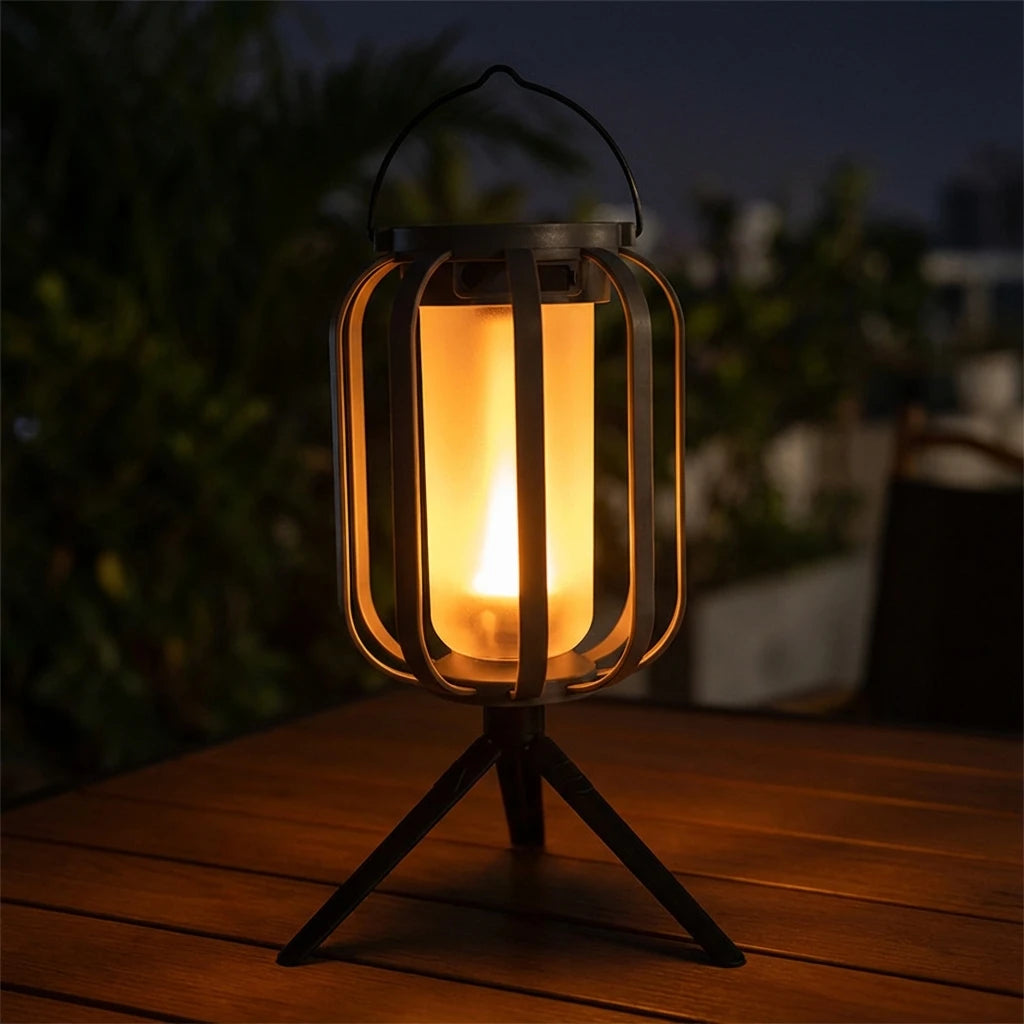 Faroles solares con luz de llama parpadeante, luces solares para jardín, escritorio, camping, impermeables, colgantes, patio y jardín.