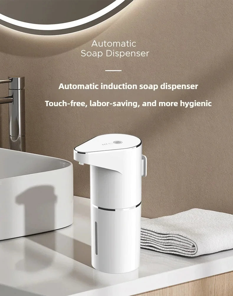 Nuevo dispensador automático de jabón en espuma 2026, máquina inteligente para baño con carga USB, color blanco, fabricado en ABS de alta calidad.