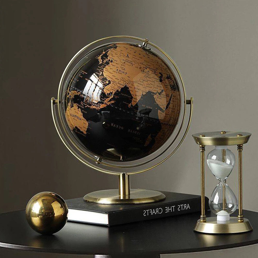 Globo terráqueo Decoración Geografía Accesorios creativos para la decoración del hogar Globo de escritorio retro Mapa del mundo moderno para investigación y aprendizaje