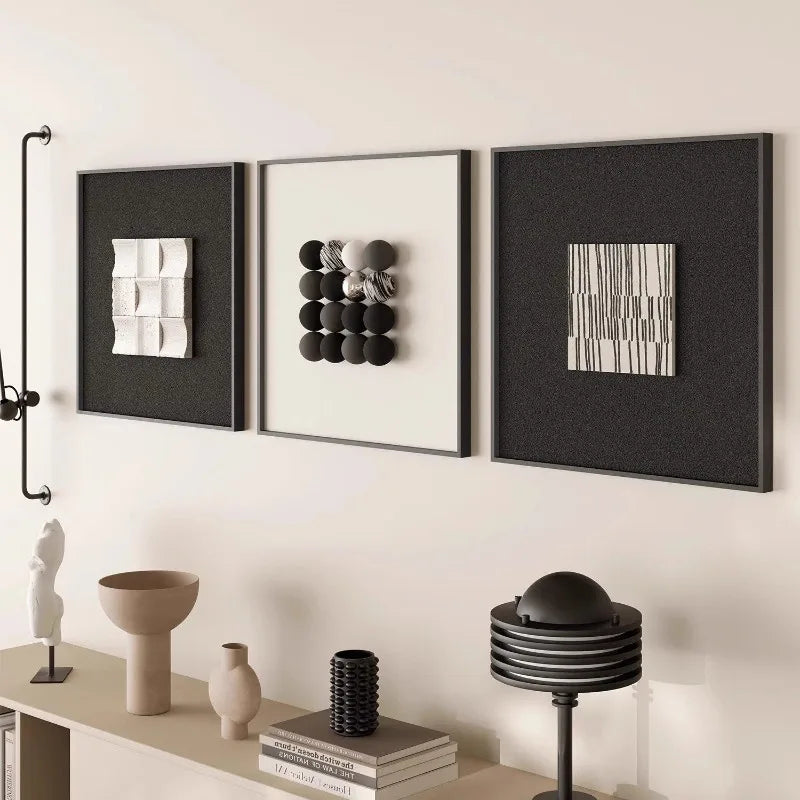 Arte mural 3D minimalista de estilo europeo para decoración de sala de estar, decoración vertical, comedor, vestíbulo, arte mural irregular para decoración del hogar.
