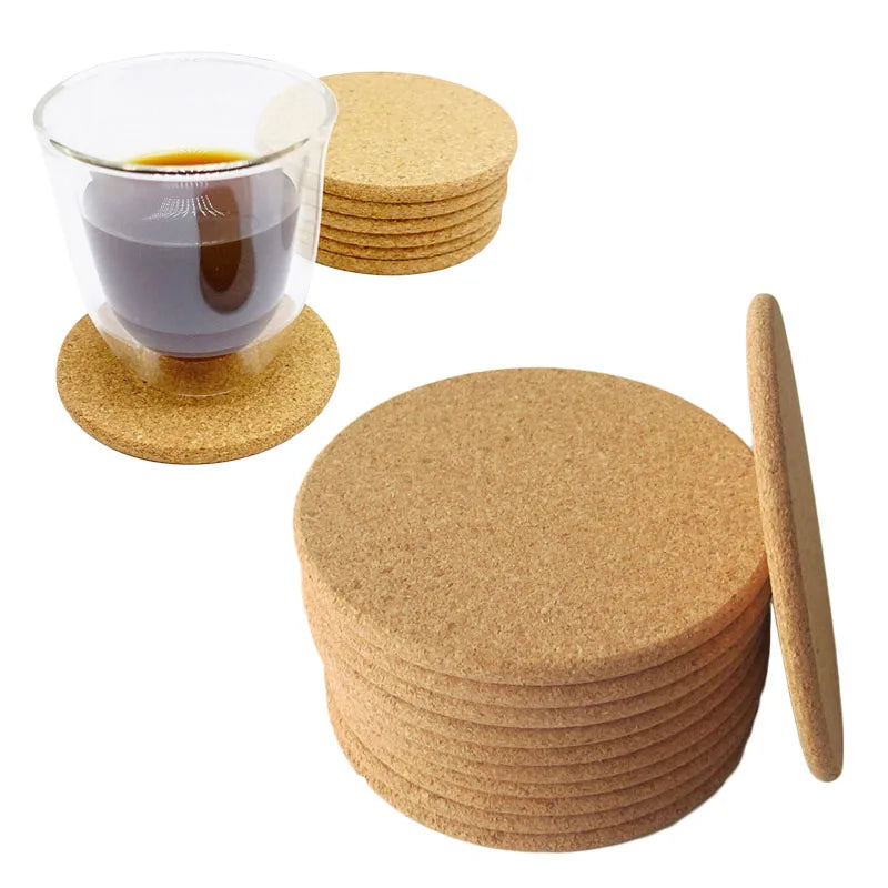 50/100 posavasos de corcho natural para tazas, manteles individuales para mesa, accesorios de cocina, posavasos redondos para tazas de café y té, decoración de escritorio