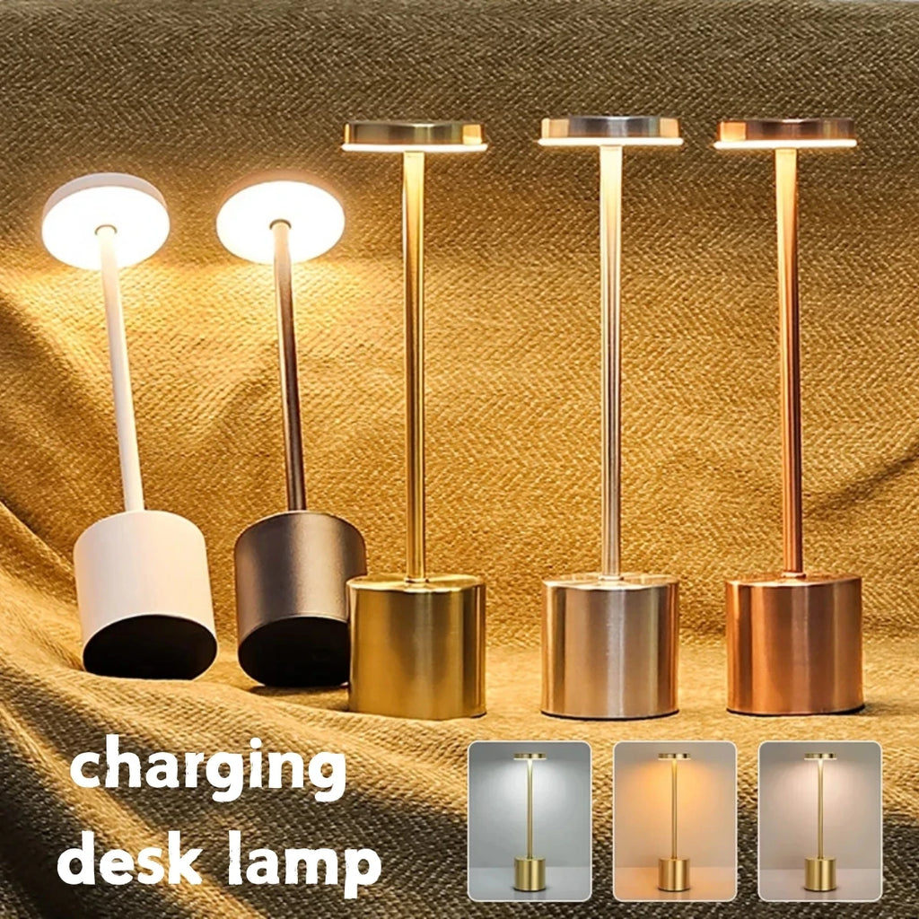 Lámpara de mesa moderna ajustable, luz ambiental portátil de metal, adecuada para decorar mesas de dormitorio en diversas salas de estar.