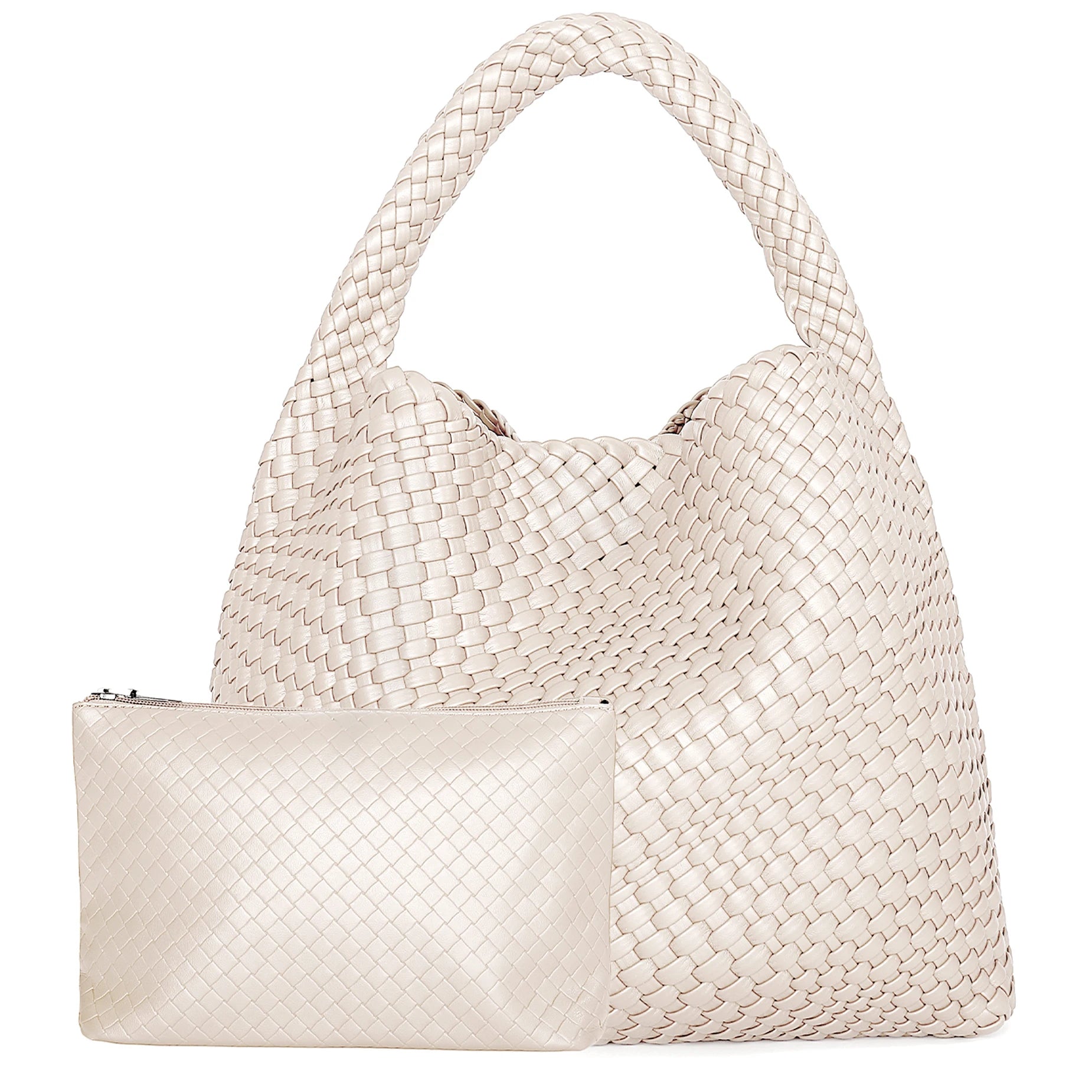 Bolso tote tejido para mujer, bolso de mano grande tejido, bolso de hombro de cuero suave, bolso de compras para el trabajo, bolso tote de playa de verano con monedero