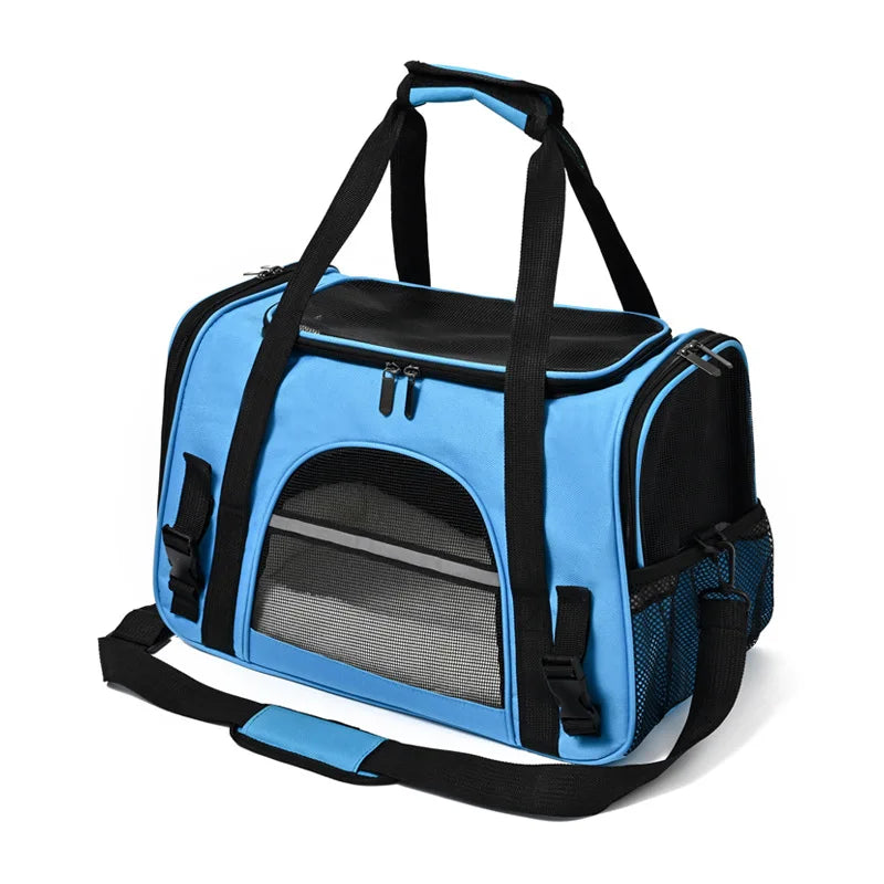 Mochila transportadora para mascotas, portátil, transpirable, plegable, bolso de hombro, bolsas transportadoras para gatos y perros, bolso de mano para viajes con mascotas.