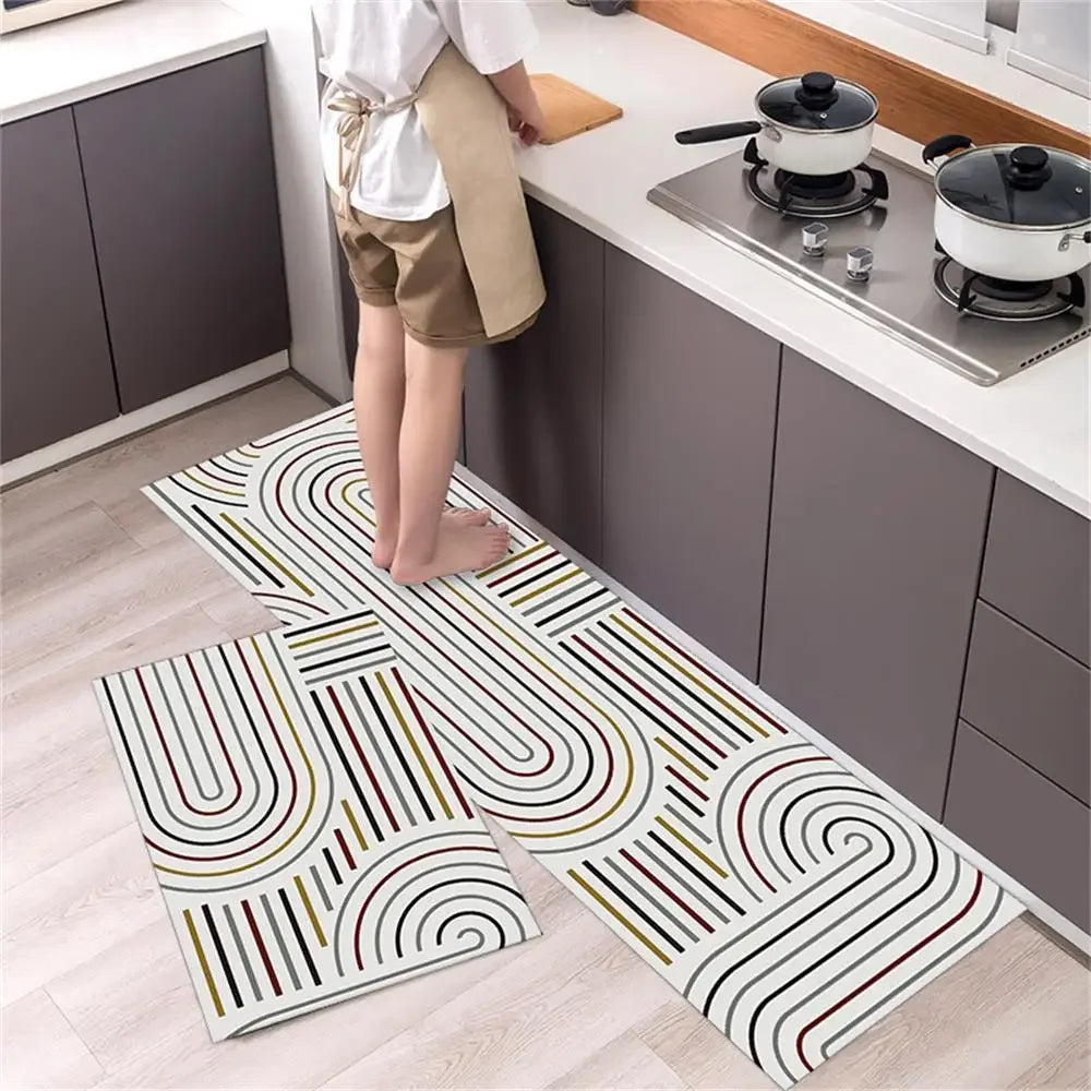 Alfombra para el suelo de la cocina, el dormitorio, la sala de estar, la mesita de noche, el pasillo, la alfombra suave lavable, antideslizante, el felpudo de entrada del baño.