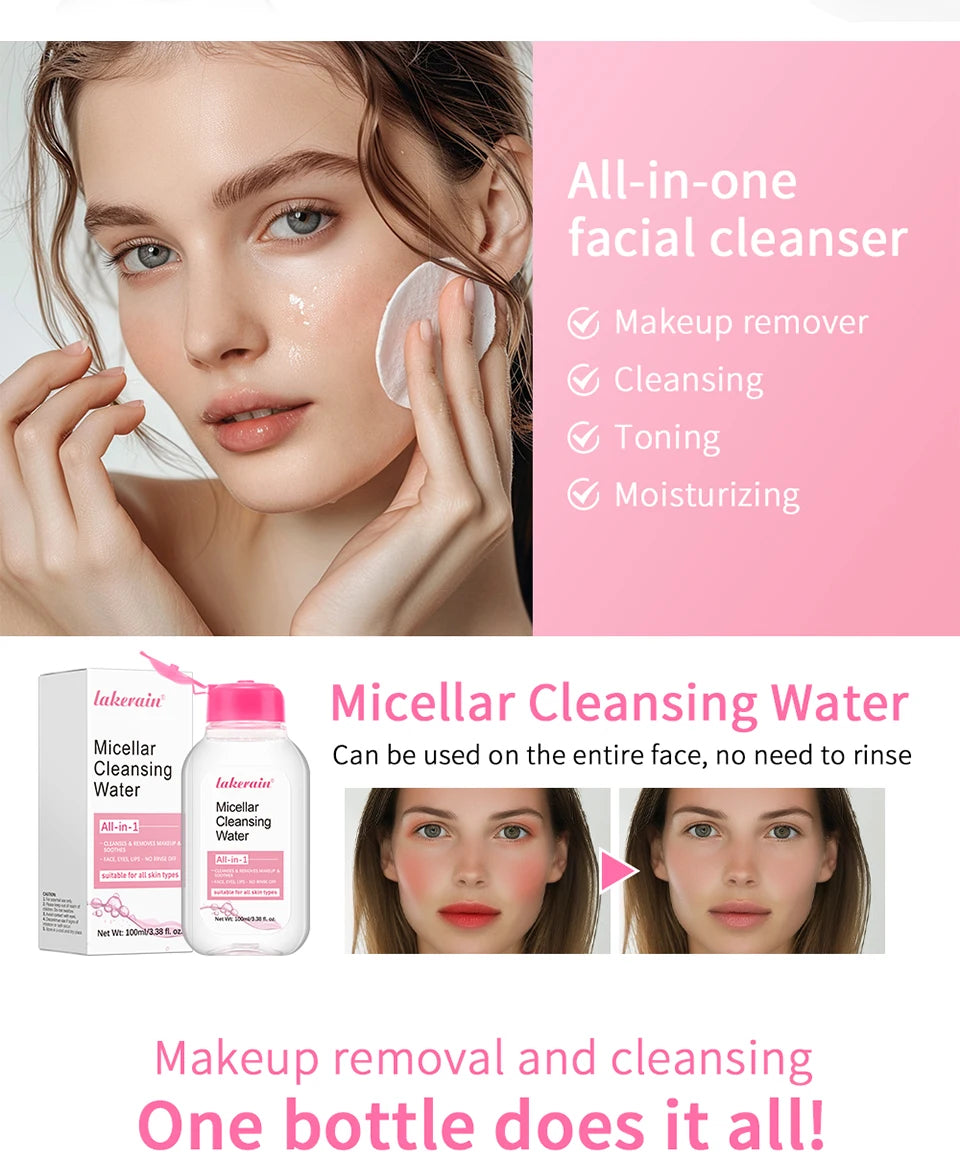 Agua micelar Garnier de 100 ml, limpiador facial hidratante, desmaquillante profundo, agua limpiadora, refrescante, hidratante, limpiadora de la piel.