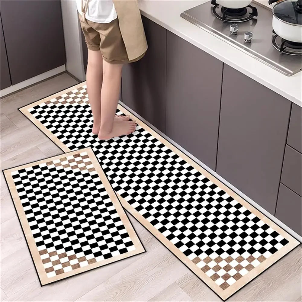 Alfombra para el suelo de la cocina, el dormitorio, la sala de estar, la mesita de noche, el pasillo, la alfombra suave lavable, antideslizante, el felpudo de entrada del baño.