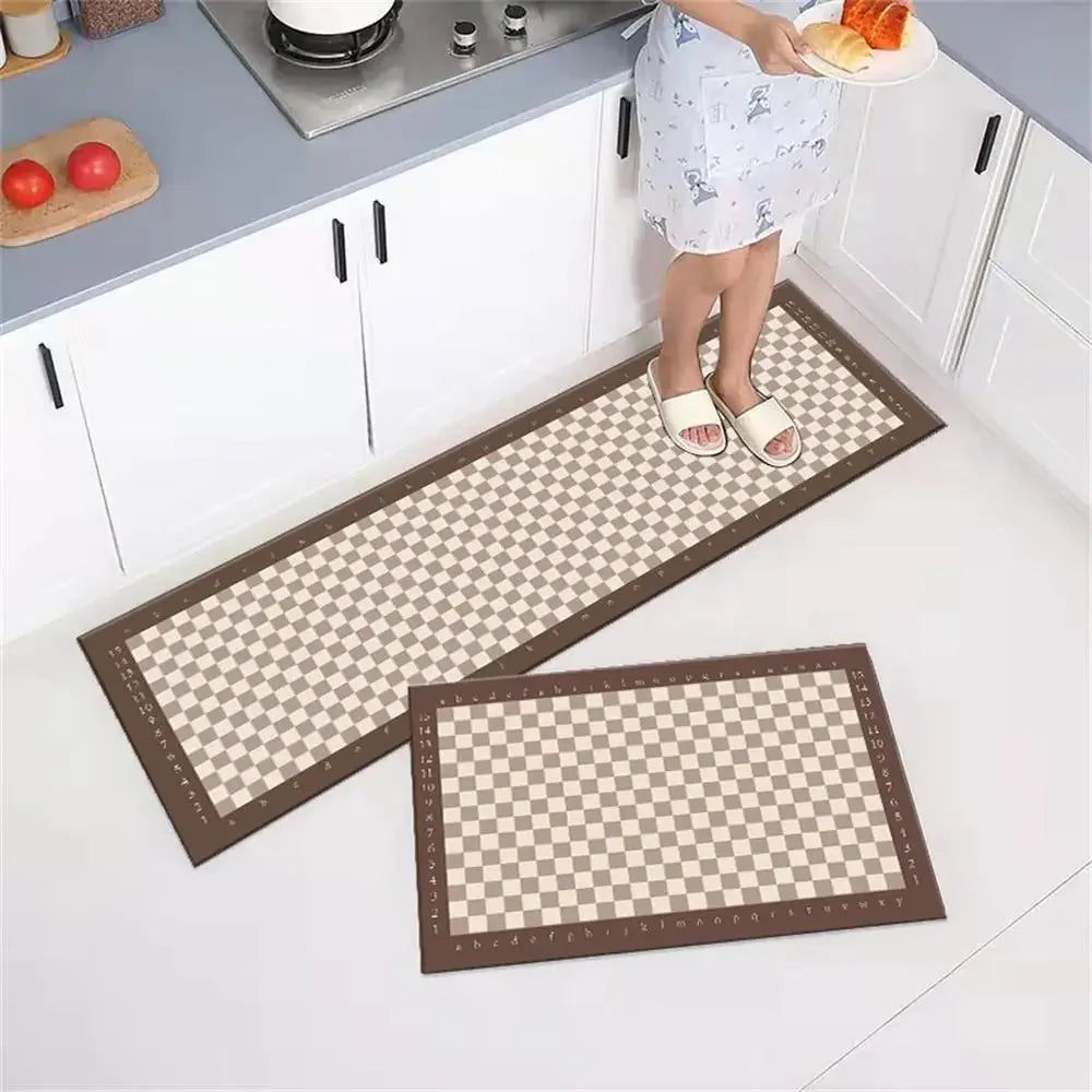 Alfombra para el suelo de la cocina, el dormitorio, la sala de estar, la mesita de noche, el pasillo, la alfombra suave lavable, antideslizante, el felpudo de entrada del baño.