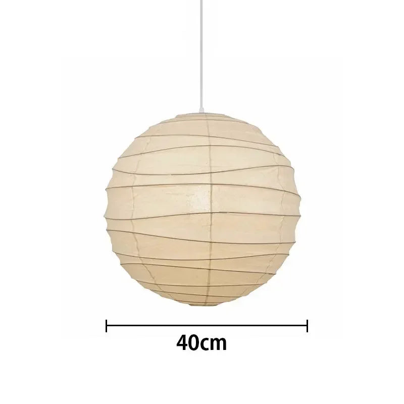 Lámparas colgantes LED de estilo Wabi Sabi japonés con forma de bolas redondas de papel de arroz, ideales para la decoración del hogar y la cocina.