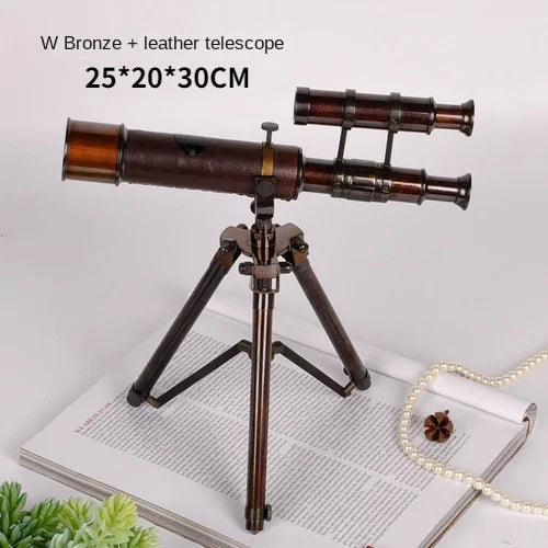 Telescopio de cobre puro, decoración de estilo europeo, americano y francés, decoración clásica suave para villas, oficinas y salas de exposición.