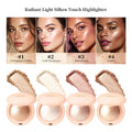 Iluminador facial en polvo resistente al agua de larga duración para una piel radiante al instante. Brillo horneado para un maquillaje con efecto iluminador y contorno.