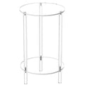 Acrylic Round End Table Small Round Side Table End Table Clear Small Round Table Acrylic Transparent Coffee Table for Bedroom