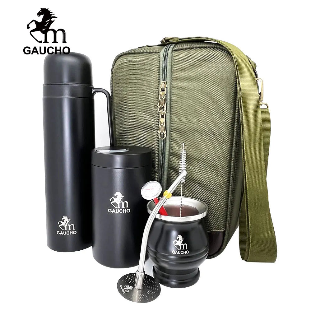 1 unidad/lote Bolsa de viaje para yerba mate Gaucho. Conveniente para guardar en termo, taza de calabaza, bombilla, pajita y lata de té. Dos tamaños a elegir.