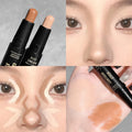 Barra de contorno de doble punta, base de maquillaje facial, corrector, ojeras de larga duración, corrector de contorno, maquillaje