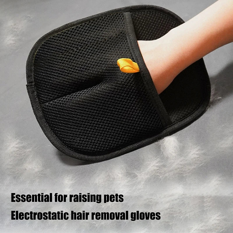 Guantes electrostáticos para eliminar el pelo de las mascotas Guantes de aseo para mascotas de doble cara Cepillo bidireccional de doble cara Artefacto de pelo adhesivo