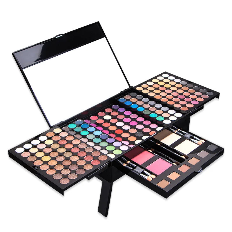 Set de maquillaje para mujer: kit completo de maquillaje, barra de labios, brillo de ojos, delineador, máscara de pestañas, colorete, base de maquillaje, polvos, sombra de ojos resistente al agua, producto para cejas.