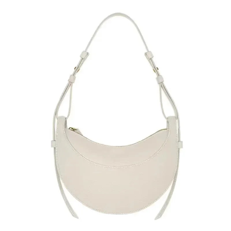 Bolso de hombro de moda para mujer 2026, bolso en forma de media luna, bolso bandolera con cremallera de diseño exclusivo.