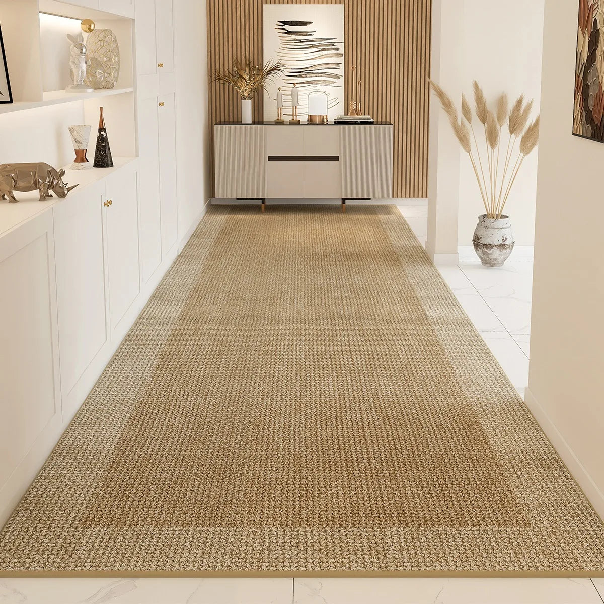 Alfombra para pasillo, a prueba de polvo y resistente al desgaste, alfombra de entrada, alfombra grande y larga de color liso para decoración del hogar.